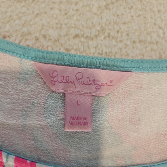 Preloved Lilly Pulitzer Pink Colorful Shift Mini Dress Size L Preppy Summer - Picture 4 of 9